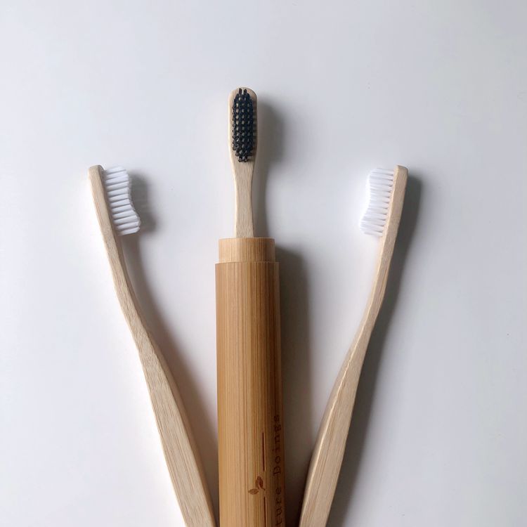  Bamboo Toothbrushes 5 Pack BPA Free Medium Bristles Eco-Friendly & Biodegradable Recyclable Eco Toothbrush Kids & Adults