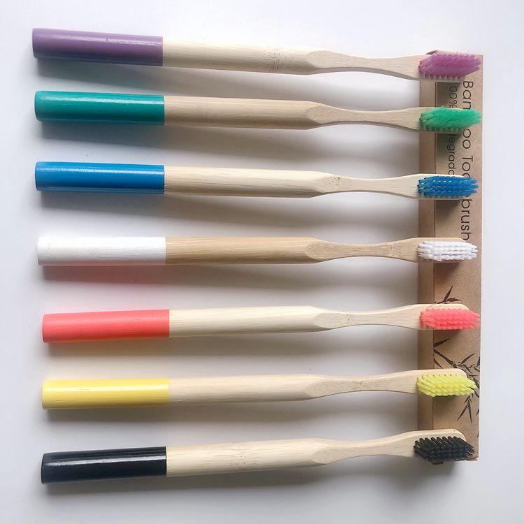 Premium Bamboo Toothbrushes Organic Natural Wooden Toothbrush Soft Charcoal Bristles Eco-Friendly Plastic-Free Packaging