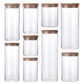 Glass Airtight Kitchen Glass Jars Tea Coffee Storage Jars for Flour Sugar and Cookie